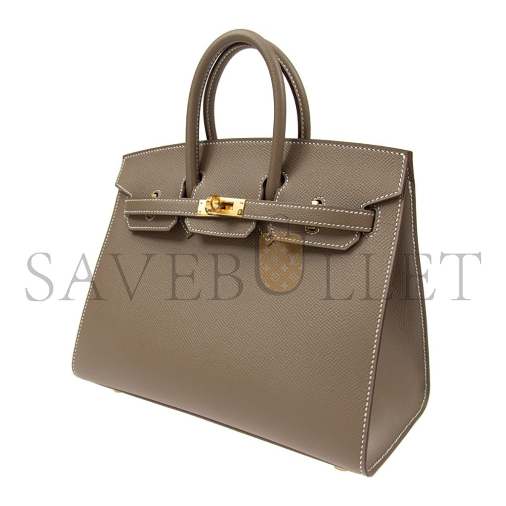 H**mes master birkin 30 epsom leather elephant grey gold buckle handbag h028369cc18 (30*23*15cm)